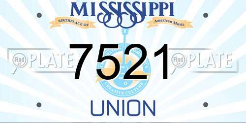 7521 Mississippi License Plate