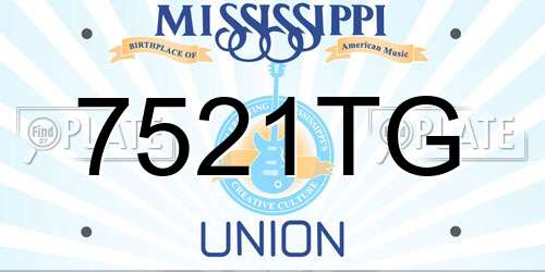 7521TG Mississippi License Plate