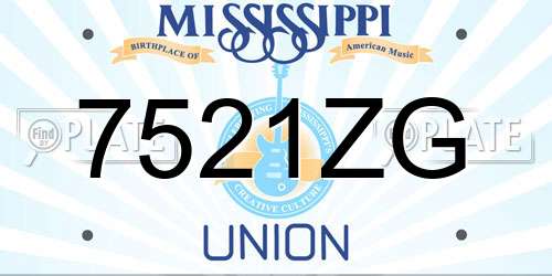7521ZG Mississippi License Plate