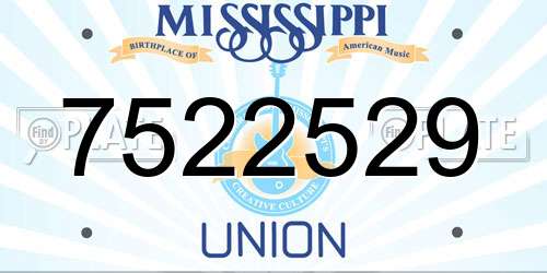 7522529 Mississippi License Plate