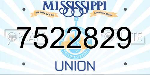 7522829 Mississippi License Plate