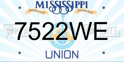 7522WE Mississippi License Plate