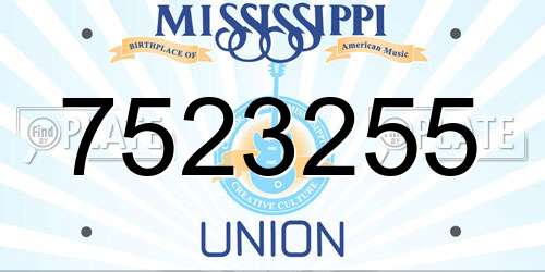 7523255 Mississippi License Plate
