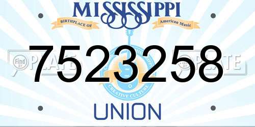 7523258 Mississippi License Plate