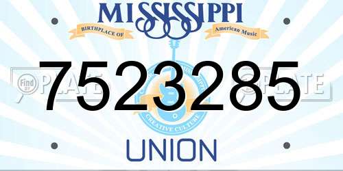 7523285 Mississippi License Plate