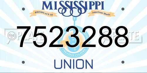 7523288 Mississippi License Plate