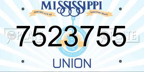7523755 Mississippi License Plate