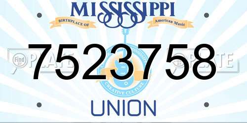 7523758 Mississippi License Plate