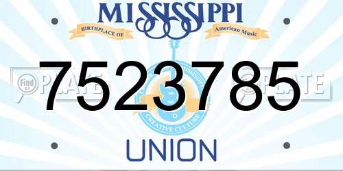 7523785 Mississippi License Plate