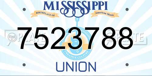 7523788 Mississippi License Plate