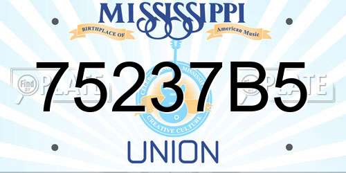75237B5 Mississippi License Plate