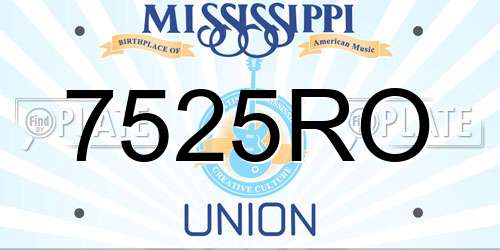 7525RO Mississippi License Plate