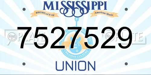 7527529 Mississippi License Plate