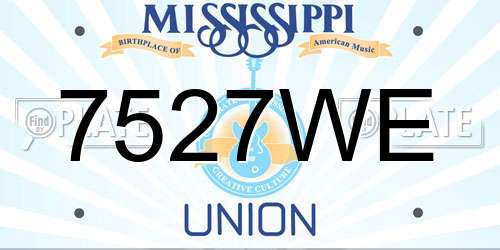 7527WE Mississippi License Plate