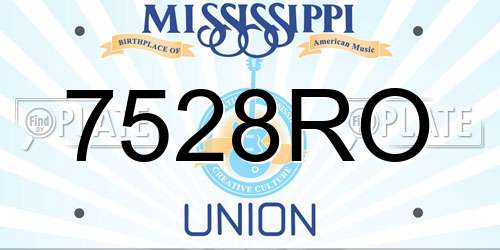 7528RO Mississippi License Plate