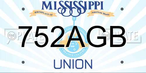 752AGB Mississippi License Plate