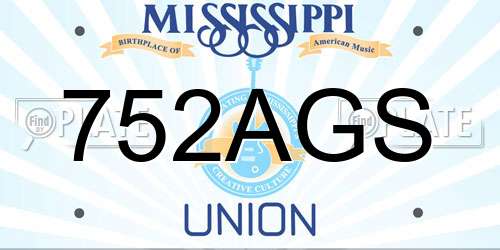 752AGS Mississippi License Plate