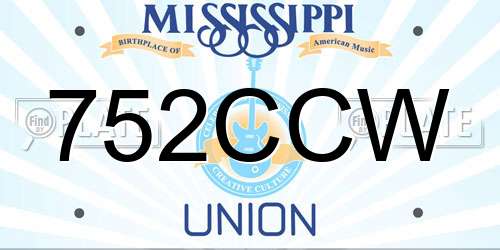 752CCW Mississippi License Plate