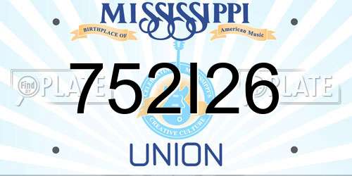 752I26 Mississippi License Plate