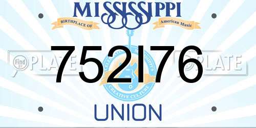 752I76 Mississippi License Plate