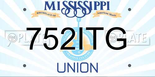 752ITG Mississippi License Plate