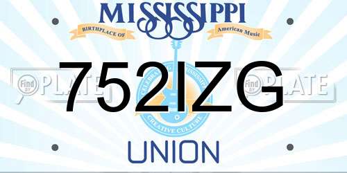 752IZG Mississippi License Plate