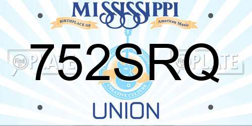 752SRQ Mississippi License Plate