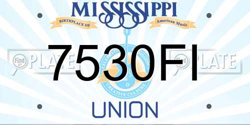 7530FI Mississippi License Plate