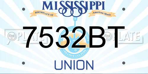 7532BT Mississippi License Plate