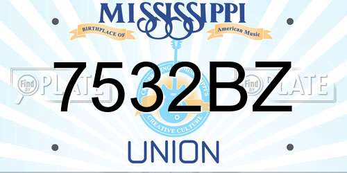 7532BZ Mississippi License Plate