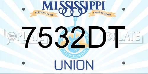 7532DT Mississippi License Plate