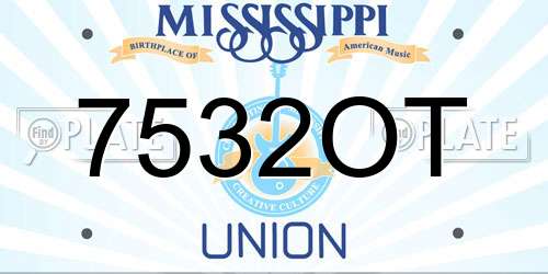 7532OT Mississippi License Plate