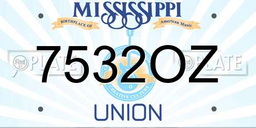 7532OZ Mississippi License Plate