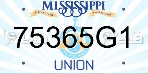 75365G1 Mississippi License Plate