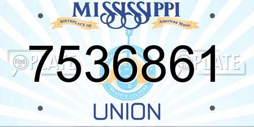 7536861 Mississippi License Plate