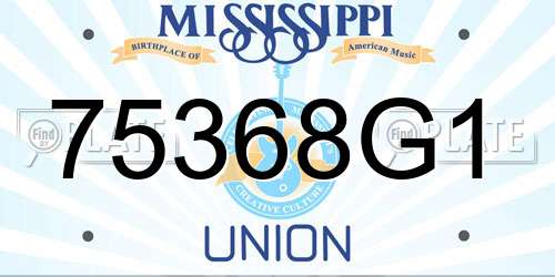 75368G1 Mississippi License Plate