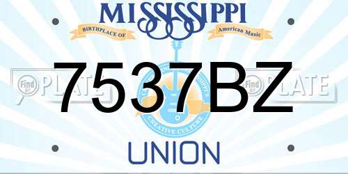 7537BZ Mississippi License Plate