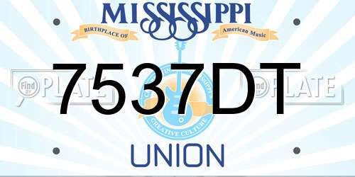 7537DT Mississippi License Plate