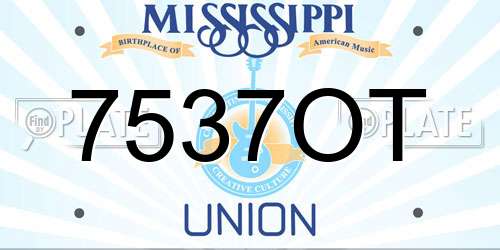 7537OT Mississippi License Plate