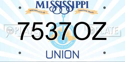 7537OZ Mississippi License Plate
