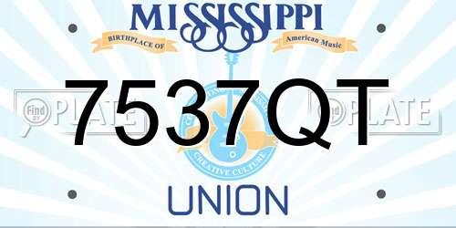 7537QT Mississippi License Plate