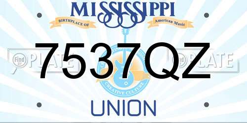 7537QZ Mississippi License Plate