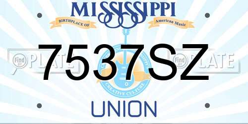 7537SZ Mississippi License Plate