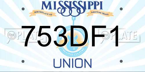 753DF1 Mississippi License Plate