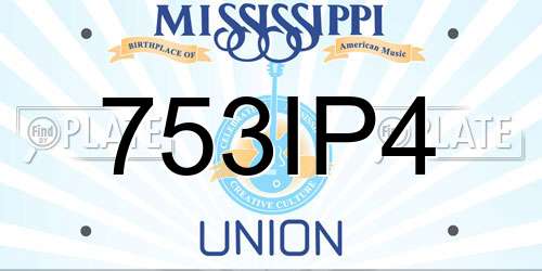 753IP4 Mississippi License Plate