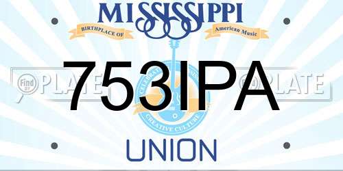 753IPA Mississippi License Plate