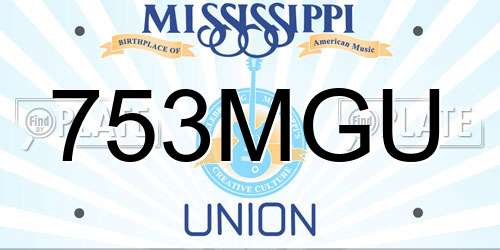 753MGU Mississippi License Plate