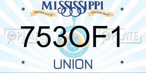 753OF1 Mississippi License Plate