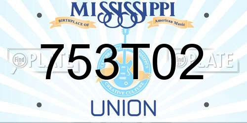753T02 Mississippi License Plate