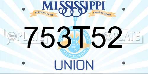 753T52 Mississippi License Plate